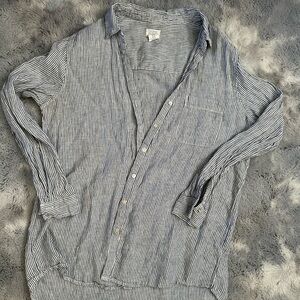 Striped Blue and White Men's Shirt